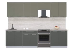 ГОТОВАЯ КУХНЯ ПЛАСТИК 2,9А (КВАРЦЕВЫЙ/ ШТОРМ)
