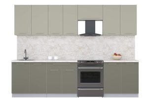 ГОТОВАЯ КУХНЯ ПЛАСТИК 2,9А (ЛАТТЕ/ КВАРЦЕВЫЙ)