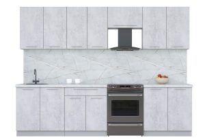 ГОТОВАЯ КУХНЯ ПЛАСТИК 2,9А (ОКСИД СВЕТЛЫЙ/ ОКСИД СВЕТЛЫЙ)