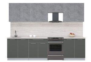 ГОТОВАЯ КУХНЯ ПЛАСТИК 2,9А (ОКСИД ТЕМНЫЙ/ ШТОРМ)