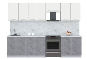 ГОТОВАЯ КУХНЯ ПЛАСТИК 2,9А (ЗЕФИРНЫЙ/ ОКСИД ТЕМНЫЙ)