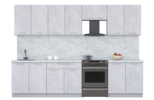 ГОТОВАЯ КУХНЯ ПЛАСТИК 3,0А (ОКСИД СВЕТЛЫЙ/ ОКСИД СВЕТЛЫЙ)