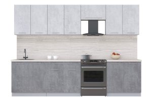 ГОТОВАЯ КУХНЯ ПЛАСТИК 3,0А (ОКСИД СВЕТЛЫЙ/ ОКСИД ТЕМНЫЙ)