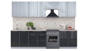 ГОТОВАЯ КУХНЯ ПЛАСТИК 3,0А (ТУМАННЫЙ ГЛЯНЕЦ/ АНТРАЦИТ)