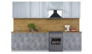 ГОТОВАЯ КУХНЯ ПЛАСТИК 3,0А (ТУМАННЫЙ ГЛЯНЕЦ/ МРАМОР)