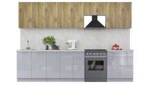 ГОТОВАЯ КУХНЯ ПЛАСТИК 3,1А (ДУБ ЭПОКСИД/ ТУМАННЫЙ ГЛЯНЕЦ)