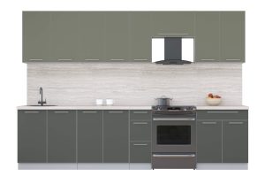 ГОТОВАЯ КУХНЯ ПЛАСТИК 3,1А (КВАРЦЕВЫЙ/ ШТОРМ)