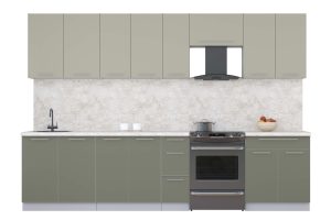 ГОТОВАЯ КУХНЯ ПЛАСТИК 3,1А (ЛАТТЕ/ КВАРЦЕВЫЙ)