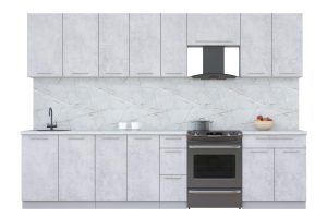 ГОТОВАЯ КУХНЯ ПЛАСТИК 3,1А (ОКСИД СВЕТЛЫЙ/ ОКСИД СВЕТЛЫЙ)