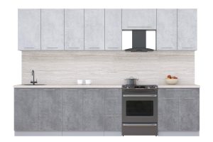 ГОТОВАЯ КУХНЯ ПЛАСТИК 3,1А (ОКСИД СВЕТЛЫЙ/ ОКСИД ТЕМНЫЙ)