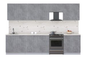 ГОТОВАЯ КУХНЯ ПЛАСТИК 3,1А (ОКСИД ТЕМНЫЙ/ ОКСИД ТЕМНЫЙ)