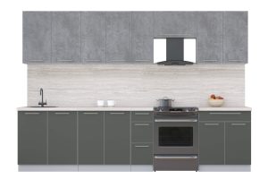 ГОТОВАЯ КУХНЯ ПЛАСТИК 3,1А (ОКСИД ТЕМНЫЙ/ ШТОРМ)