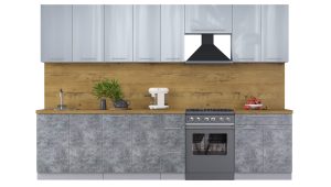 ГОТОВАЯ КУХНЯ ПЛАСТИК 3,1А (ТУМАННЫЙ ГЛЯНЕЦ/ МРАМОР)