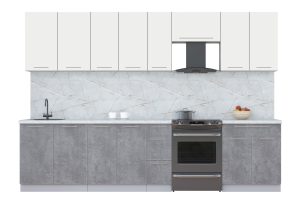 ГОТОВАЯ КУХНЯ ПЛАСТИК 3,1А (ЗЕФИРНЫЙ/ ОКСИД ТЕМНЫЙ)