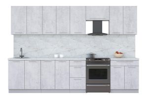 ГОТОВАЯ КУХНЯ ПЛАСТИК 3,2А (ОКСИД СВЕТЛЫЙ/ ОКСИД СВЕТЛЫЙ)