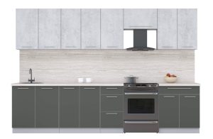 ГОТОВАЯ КУХНЯ ПЛАСТИК 3,2А (ОКСИД СВЕТЛЫЙ/ ШТОРМ)