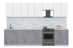 ГОТОВАЯ КУХНЯ ПЛАСТИК 3,2А (ЗЕФИРНЫЙ/ ОКСИД ТЕМНЫЙ)