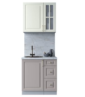 ГОТОВАЯ КУХНЯ ШАТО SOFT-TOUCH 0,8А (БЕЛЫЙ/ ЛУНА)