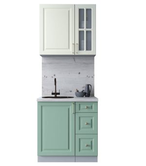 ГОТОВАЯ КУХНЯ ШАТО SOFT-TOUCH 0,8А (БЕЛЫЙ/ МЯТА)