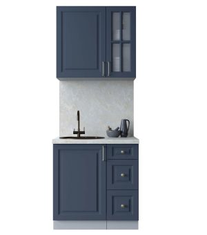 ГОТОВАЯ КУХНЯ ШАТО SOFT-TOUCH 0,8А (ИНДИГО/ ИНДИГО)