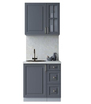 ГОТОВАЯ КУХНЯ ШАТО SOFT-TOUCH 0,8А (ПЕПЕЛ/ ПЕПЕЛ)