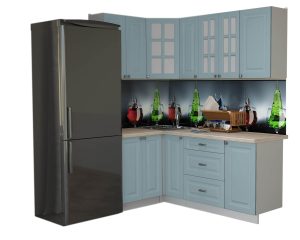 ГОТОВАЯ КУХНЯ ДЕКО SOFT-TOUCH 1,2Х1,9 (ОКЕАН/ ОКЕАН)