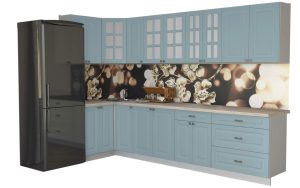 ГОТОВАЯ КУХНЯ ДЕКО SOFT-TOUCH 1,2Х3,2 (ОКЕАН/ ОКЕАН)