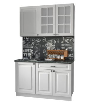 ГОТОВАЯ КУХНЯ ДЕКО SOFT-TOUCH 1,3А (БЕЛЫЙ/ БЕЛЫЙ)