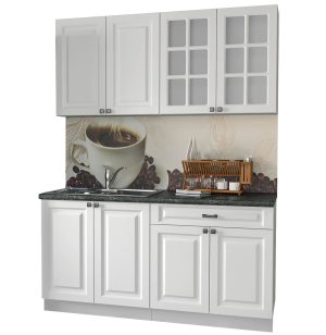 ГОТОВАЯ КУХНЯ ДЕКО SOFT-TOUCH 1,6А (БЕЛЫЙ/ БЕЛЫЙ)