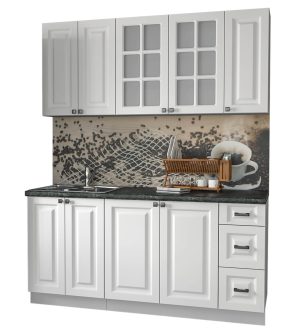ГОТОВАЯ КУХНЯ ДЕКО SOFT-TOUCH 1,7А (БЕЛЫЙ/ БЕЛЫЙ)