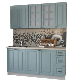ГОТОВАЯ КУХНЯ ДЕКО SOFT-TOUCH 1,7А (ОКЕАН/ ОКЕАН)
