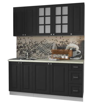 ГОТОВАЯ КУХНЯ ДЕКО SOFT-TOUCH 1,7А (ПЕПЕЛ/ ПЕПЕЛ)