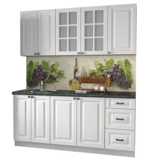 ГОТОВАЯ КУХНЯ ДЕКО SOFT-TOUCH 1,8А (БЕЛЫЙ/ БЕЛЫЙ)