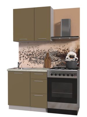 ГОТОВАЯ КУХНЯ ПЛАСТИК 0,9А (КАПУЧИНО/ КАПУЧИНО)