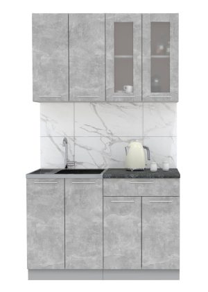 ГОТОВАЯ КУХНЯ МИЛА 1,2 (БЕТОН/ БЕТОН)