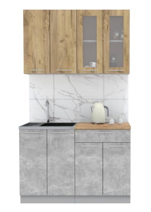 ГОТОВАЯ КУХНЯ МИЛА 1,2 (ДУБ ЗОЛОТОЙ/ БЕТОН)