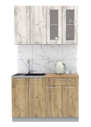 ГОТОВАЯ КУХНЯ МИЛА 1,2 (ДУБ БЕЛЫЙ/ ДУБ ЗОЛОТОЙ)