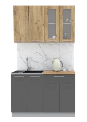 ГОТОВАЯ КУХНЯ МИЛА 1,2 (ДУБ ЗОЛОТОЙ/ АНТРАЦИТ)