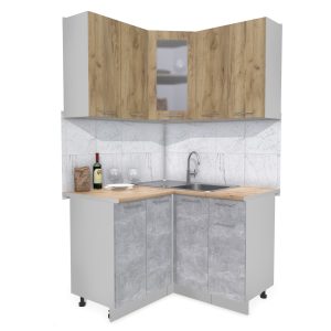 ГОТОВАЯ КУХНЯ МИЛА 1,2X1,2 (ДУБ ЗОЛОТОЙ/ БЕТОН)