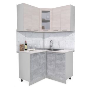 ГОТОВАЯ КУХНЯ МИЛА 1,2X1,2 (ВУДЛАЙН КРЕМОВЫЙ/ БЕТОН)