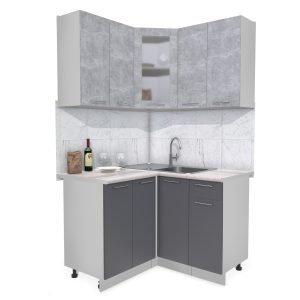 ГОТОВАЯ КУХНЯ МИЛА 1,2X1,2 (БЕТОН/ АНТРАЦИТ)