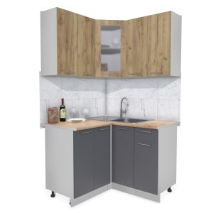 ГОТОВАЯ КУХНЯ МИЛА 1,2X1,2 (ДУБ ЗОЛОТОЙ/ АНТРАЦИТ)