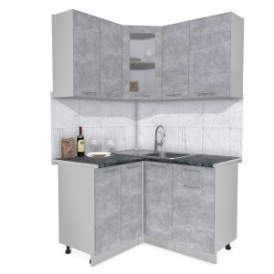 ГОТОВАЯ КУХНЯ МИЛА 1,2X1,3 (БЕТОН/ БЕТОН)