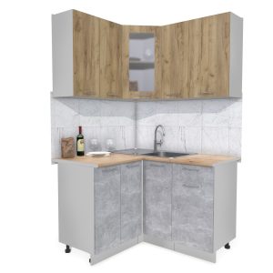 ГОТОВАЯ КУХНЯ МИЛА 1,2X1,3 (ДУБ ЗОЛОТОЙ/ БЕТОН)