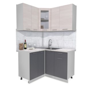 ГОТОВАЯ КУХНЯ МИЛА 1,2X1,3 (ВУДЛАЙН КРЕМОВЫЙ/ АНТРАЦИТ)