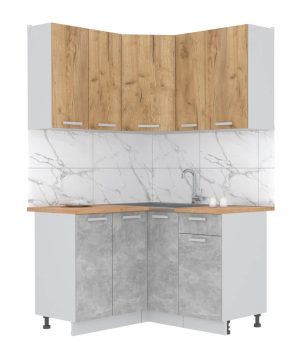 ГОТОВАЯ КУХНЯ ЛАЙТ 1,2X1,3 (ДУБ ЗОЛОТОЙ/ БЕТОН)