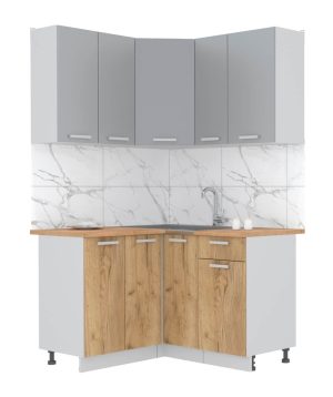 ГОТОВАЯ КУХНЯ ЛАЙТ 1,2X1,3 (СЕРЕБРО/ ДУБ ЗОЛОТОЙ)