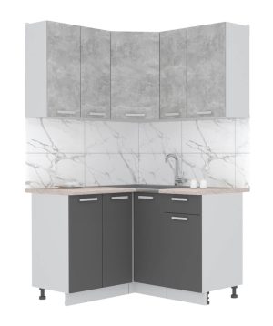 ГОТОВАЯ КУХНЯ ЛАЙТ 1,2X1,3 (БЕТОН/ АНТРАЦИТ)