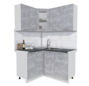 ГОТОВАЯ КУХНЯ МИЛА 1,2X1,4 (БЕТОН/ БЕТОН)