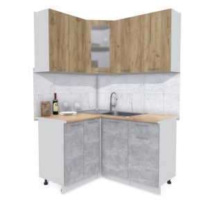 ГОТОВАЯ КУХНЯ МИЛА 1,2X1,4 (ДУБ ЗОЛОТОЙ/ БЕТОН)